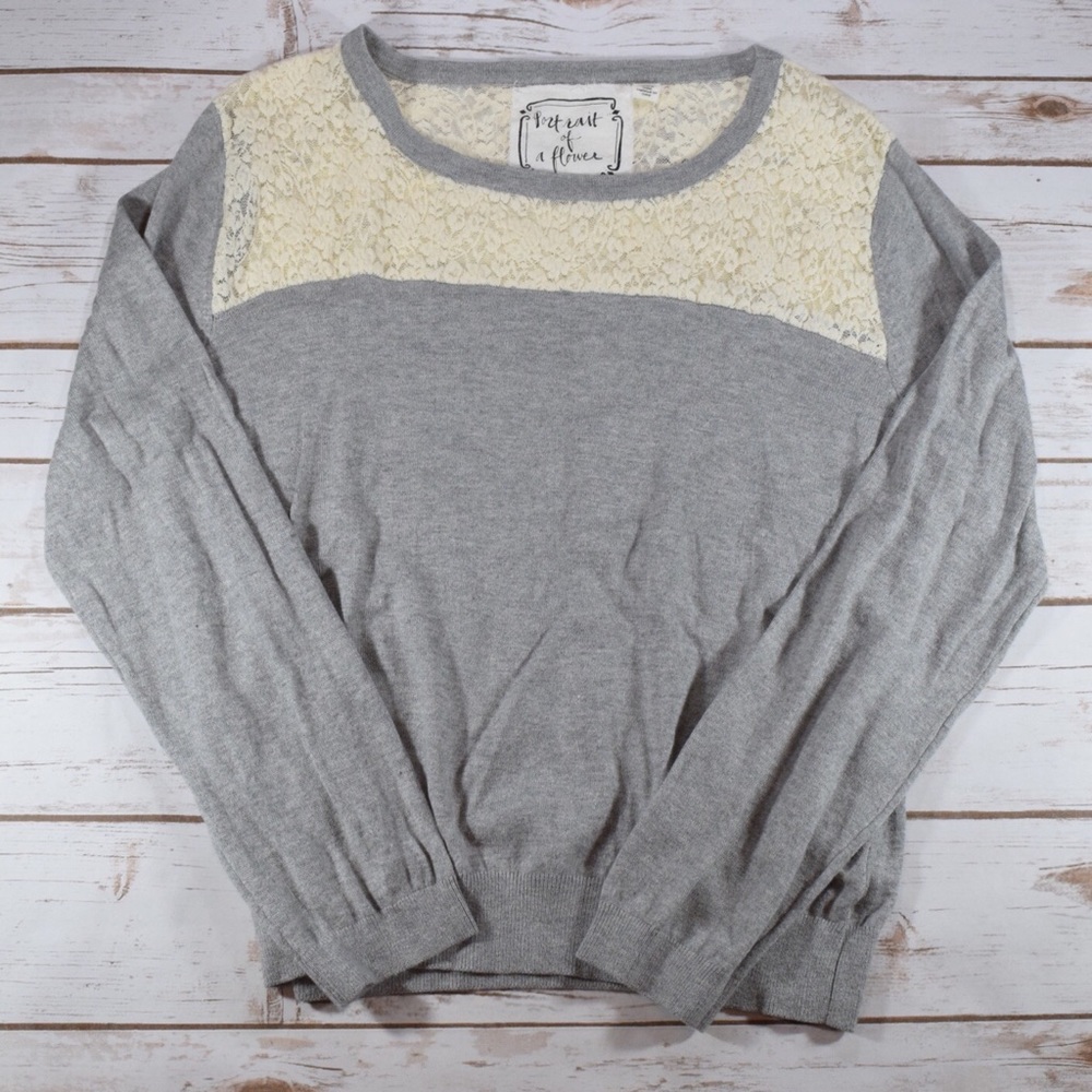Gray Lace Sweater